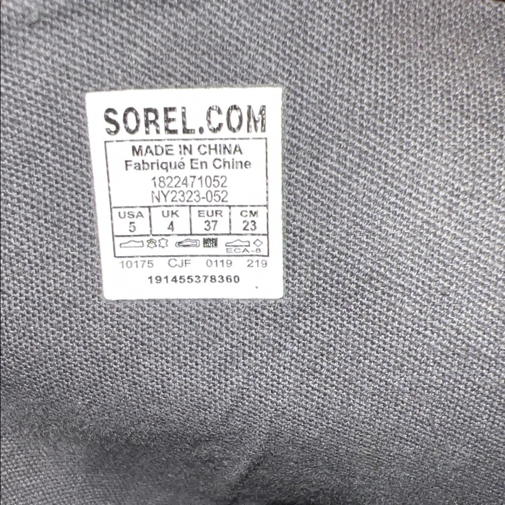 Sorel Women's Boot Sz 5 Gray Lexie Leather Suede Glitter Wedge Waterproof Snow - Picture 4 of 8
